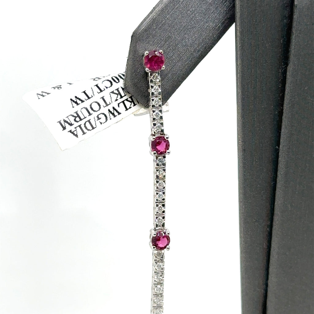 14k White Gold 3.00 CT Diamond Dangling Earrings, 4.7gm
