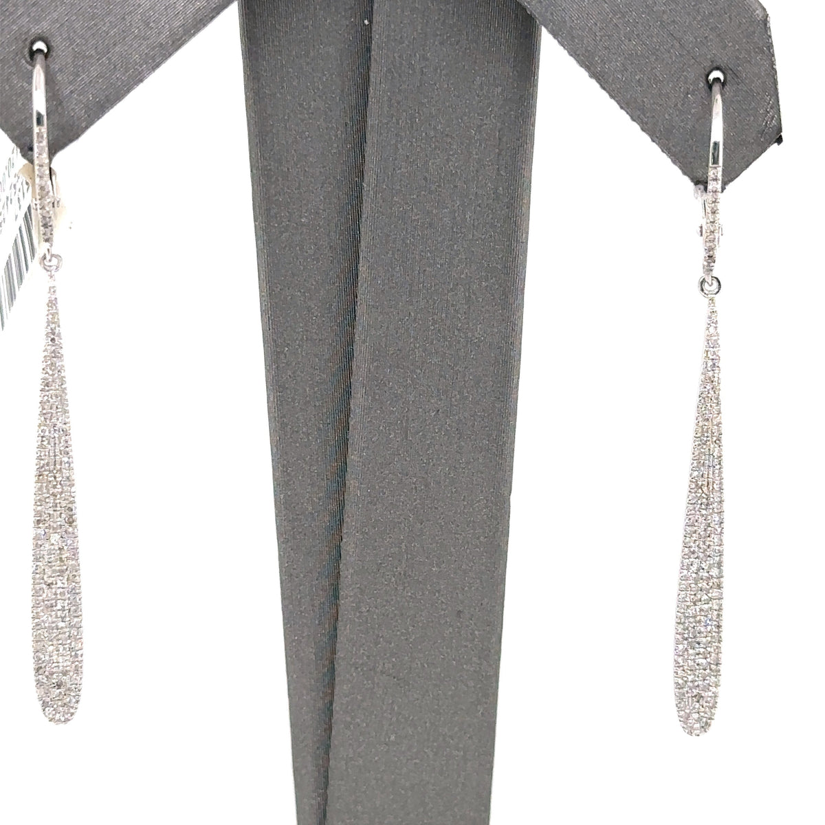 14k White Gold 1.00 CT Diamond Dangling Earrings, 2.0gm