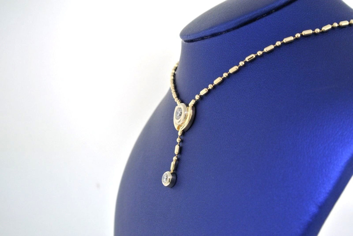 14k Two Tone Gold 0.50 CT Diamond Ladies Necklace, 9.2gm, 18"