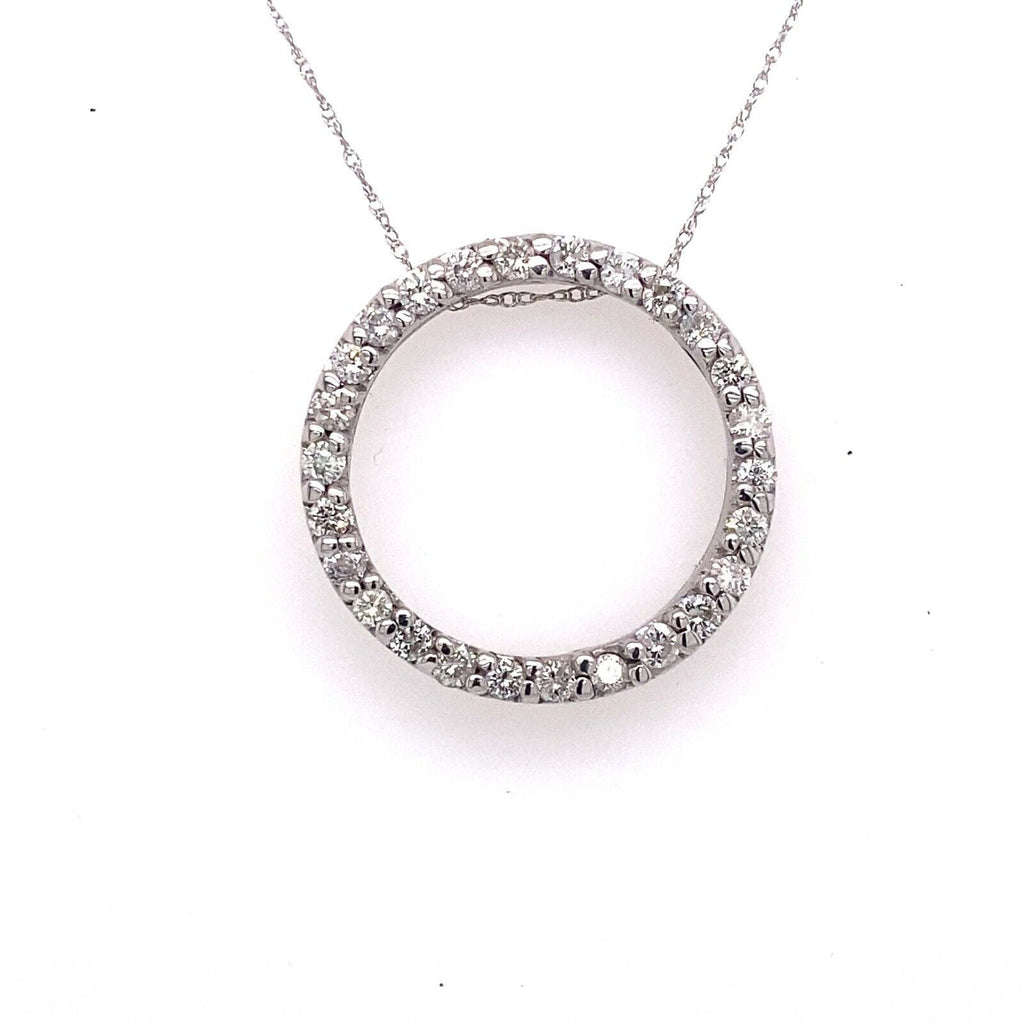 14k White Gold 1.50 CT Diamond Circle of Life Pendant, 6.9g, S106481