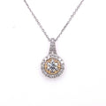 14k Two Tone Gold 0.75 CT Diamond Pendant Necklace, 3.5g