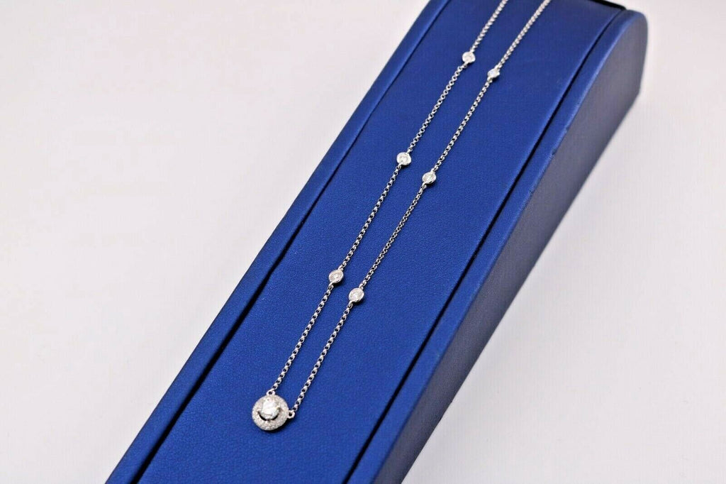 14k White Gold 1.00 CT Diamond Ladies Necklace, 2.6gm, S14034