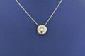 14k White Gold 0.25 C Diamond Bezel Pendant Necklace, 2.3gm, S104864