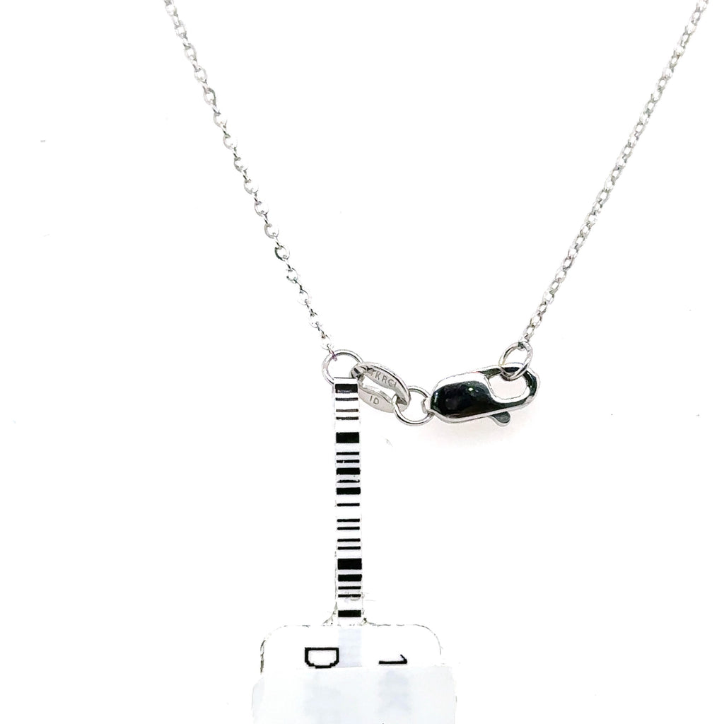 14k White Gold 0.50 CT Diamond Love Knot Necklace, 2.2gm, 16"