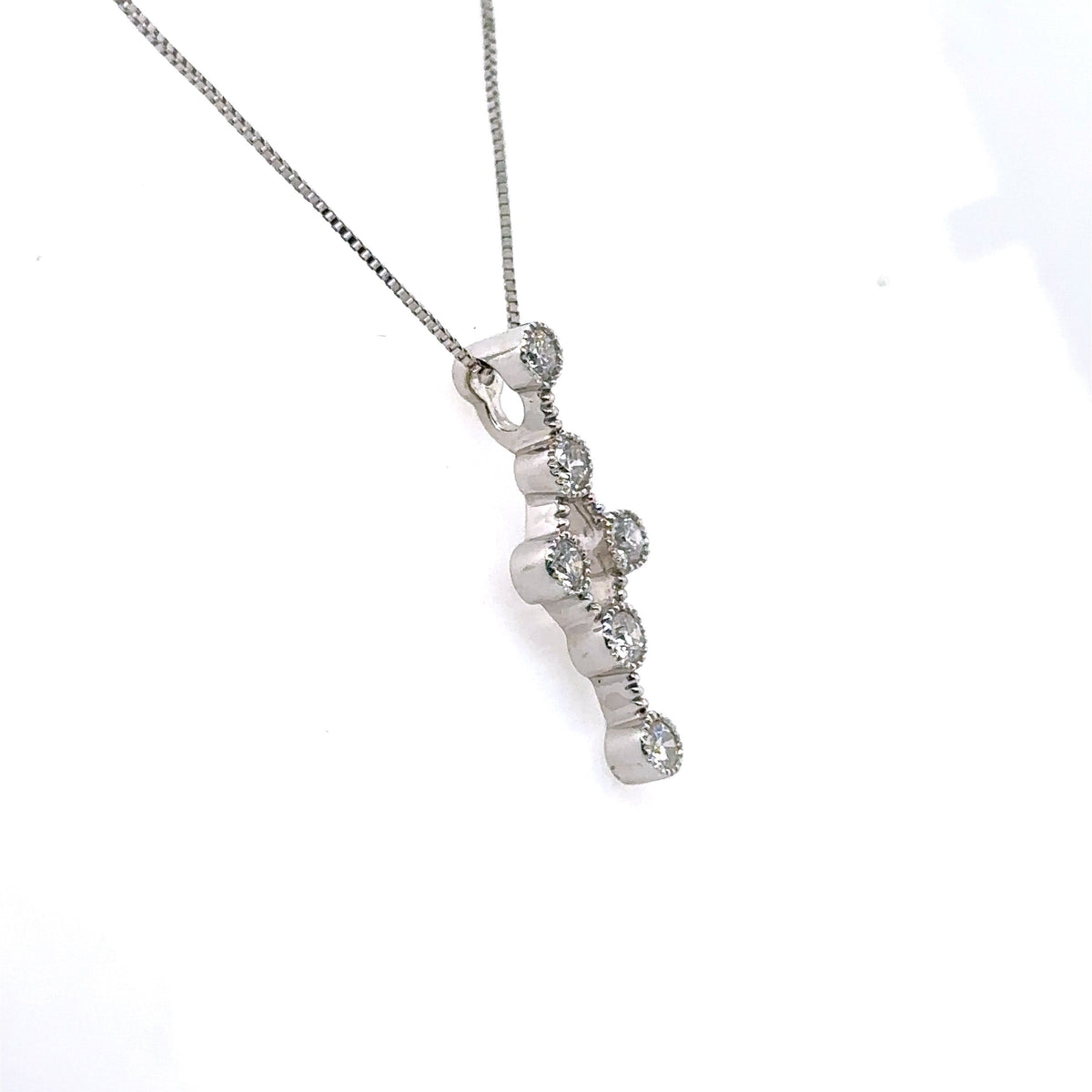 14k White Gold 0.50 CT Diamond Pendant Necklace, 2.3gm, 19", S101331