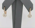 18k Rose Gold 1.00 CT Diamond Cluster Drop Style Earrings, 1.8gm