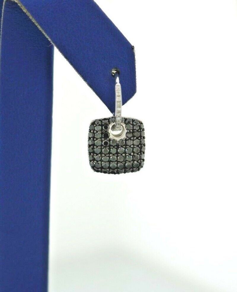 EFFY 14k White Gold 1.25 CT Black & White Diamond Earrings, 4.2gm