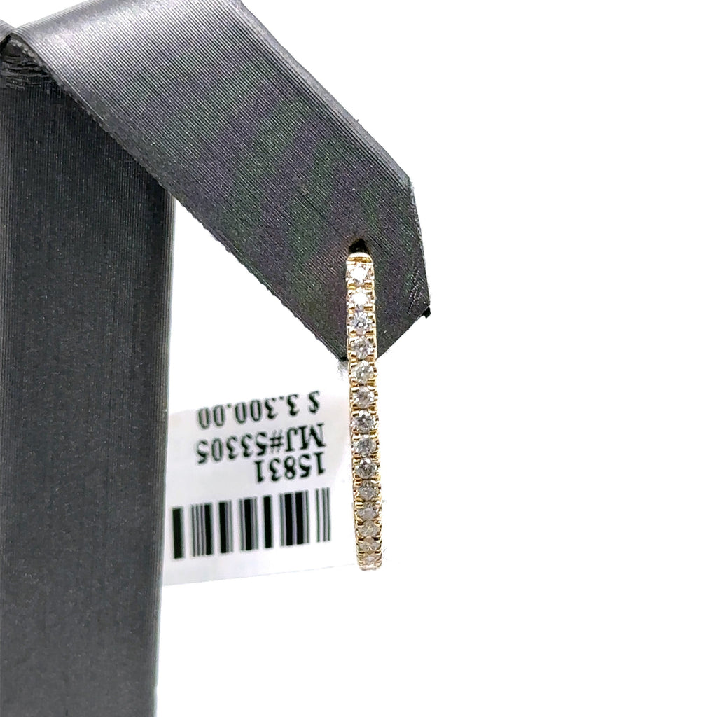 14k Yellow Gold 0.60 CT Diamond Ladies Oval Hoop Earrings, 2.6gm