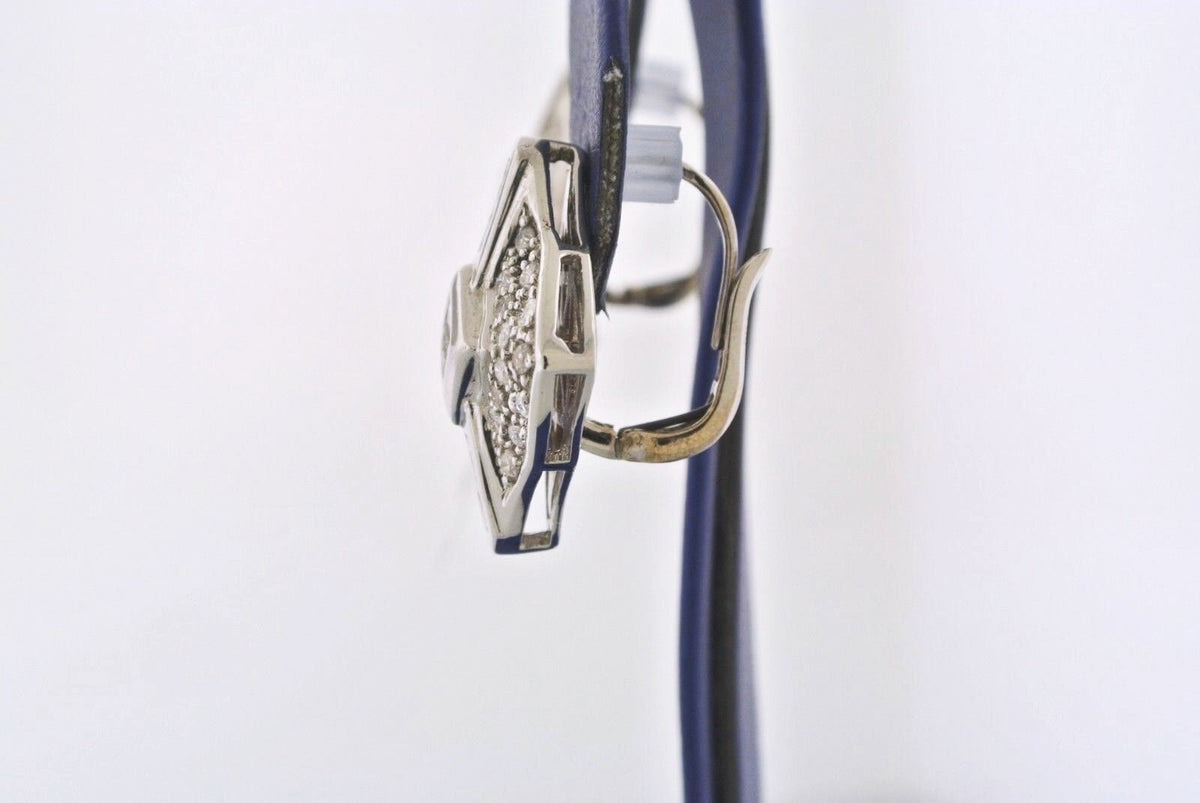 14k White Gold 1.00 CT Diamond Ladies Earrings, 10.4gm