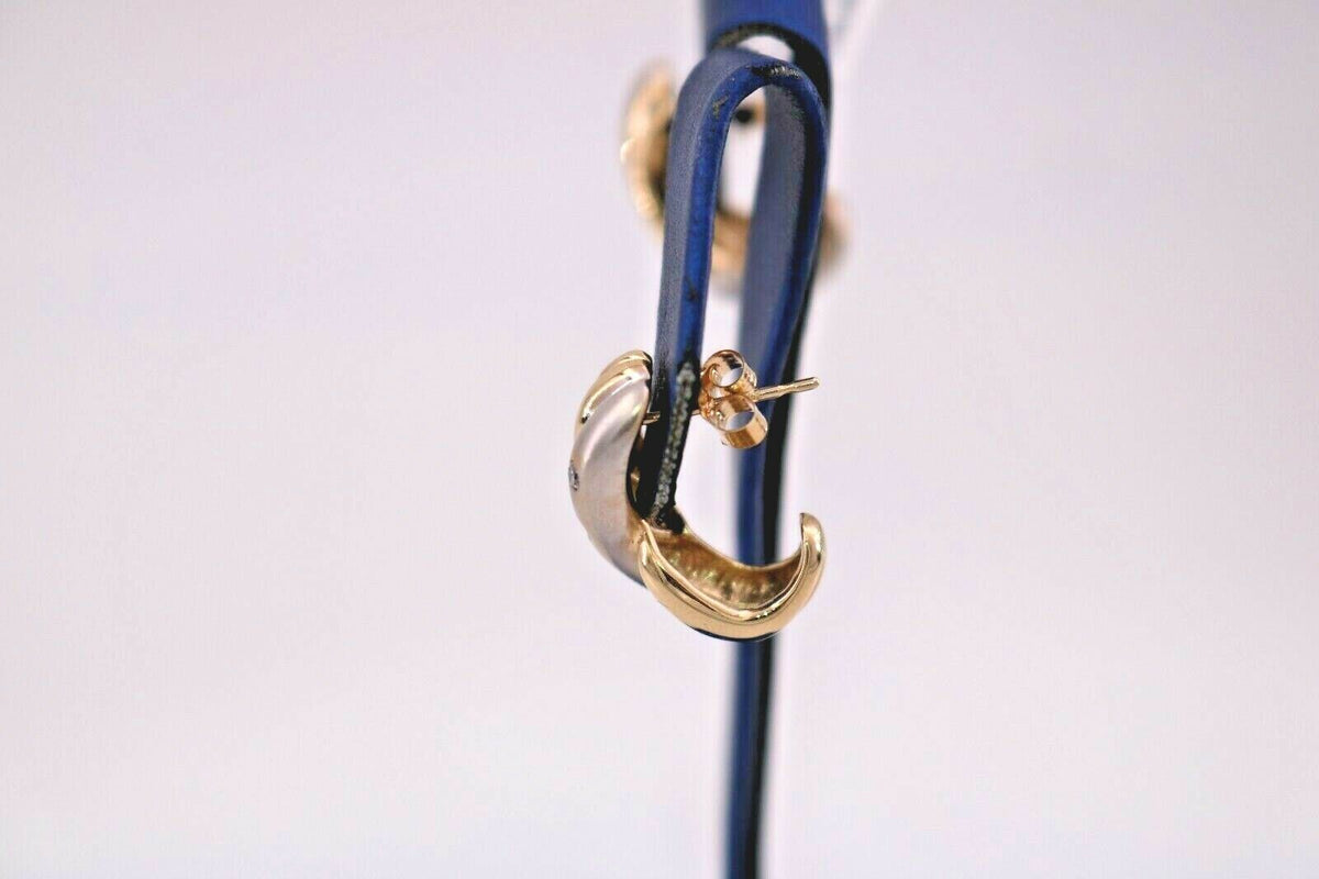 14k Two Tone Gold 0.25 CT Diamond Ladies Earrings, 7.4gm