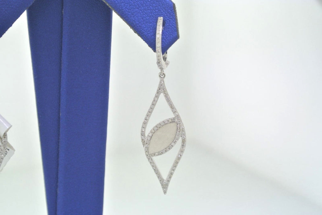 14K WHITE GOLD 0.75 CT ROUND CUT DIAMOND LEVERBACK LADIES EARRINGS