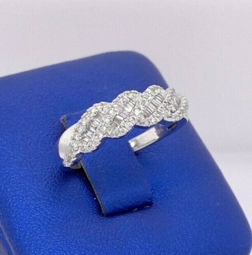14k White Gold 0.50 CT Diamond Ladies Band, 3.8 g, Size 6.75, S14161