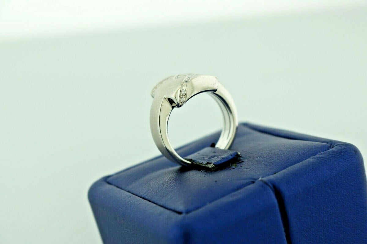 18k White Gold 0.50 CT Diamond Brushed Right Hand Ring, 10.6gm Size 7.25 S106754