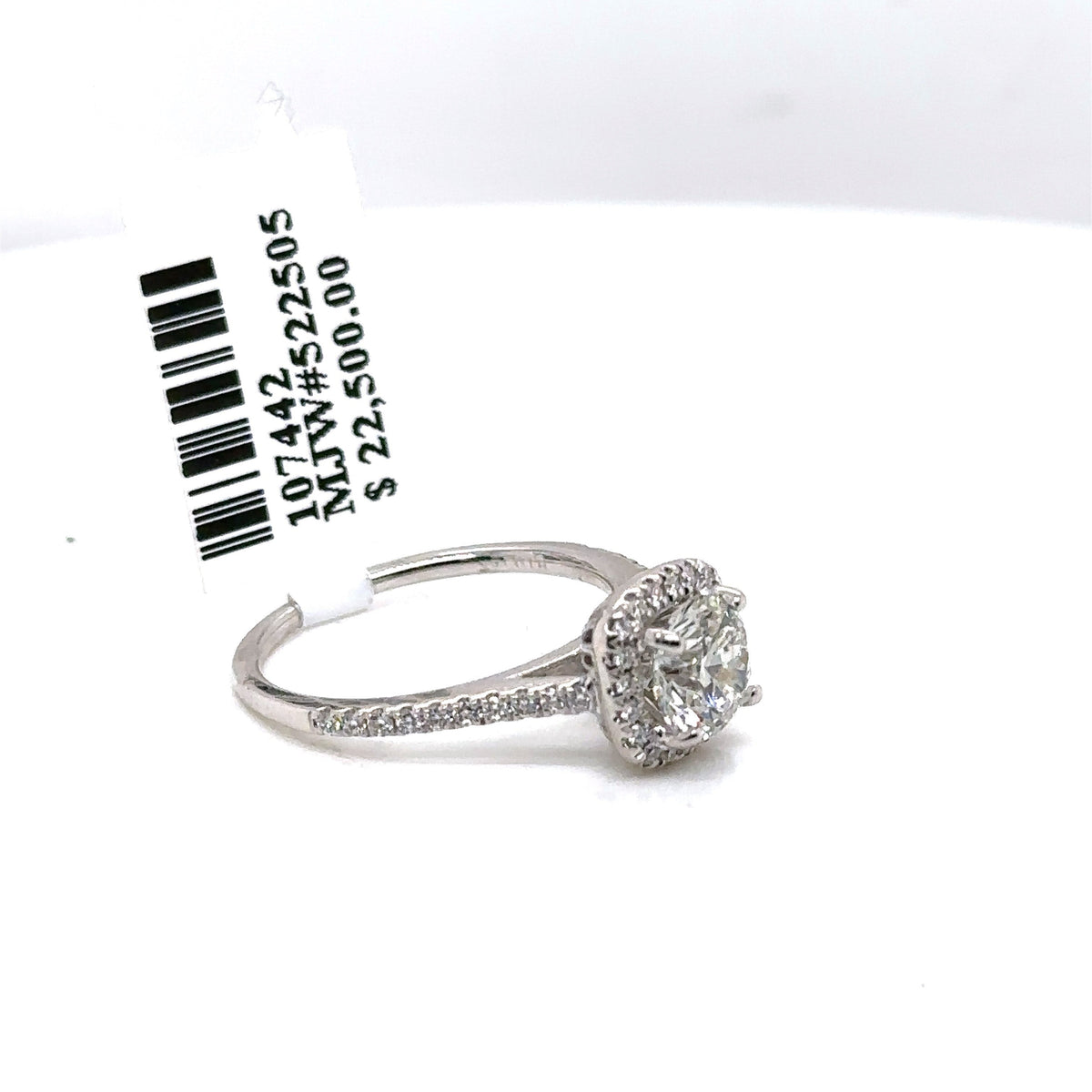 14k White Gold 1.50CT Round Diamond Engagement Ring, Size 5.25, 2.7G, S107442