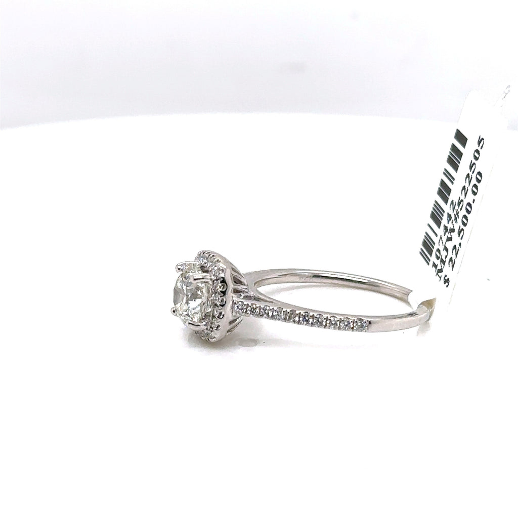 14k White Gold 1.50CT Round Diamond Engagement Ring, Size 5.25, 2.7G, S107442