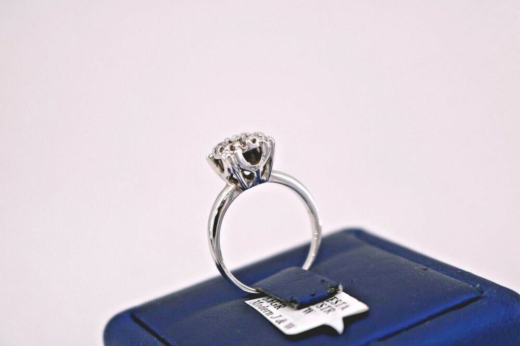 Estate 14k White Gold 0.50 CT Diamond Cluster Ladies Ring, 3.6gm, S103465