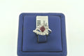 ANTIQUE 14K WHITE GOLD 1.00 CT RUBY & DIAMOND LADIES RING, 3.7 GM, S101262