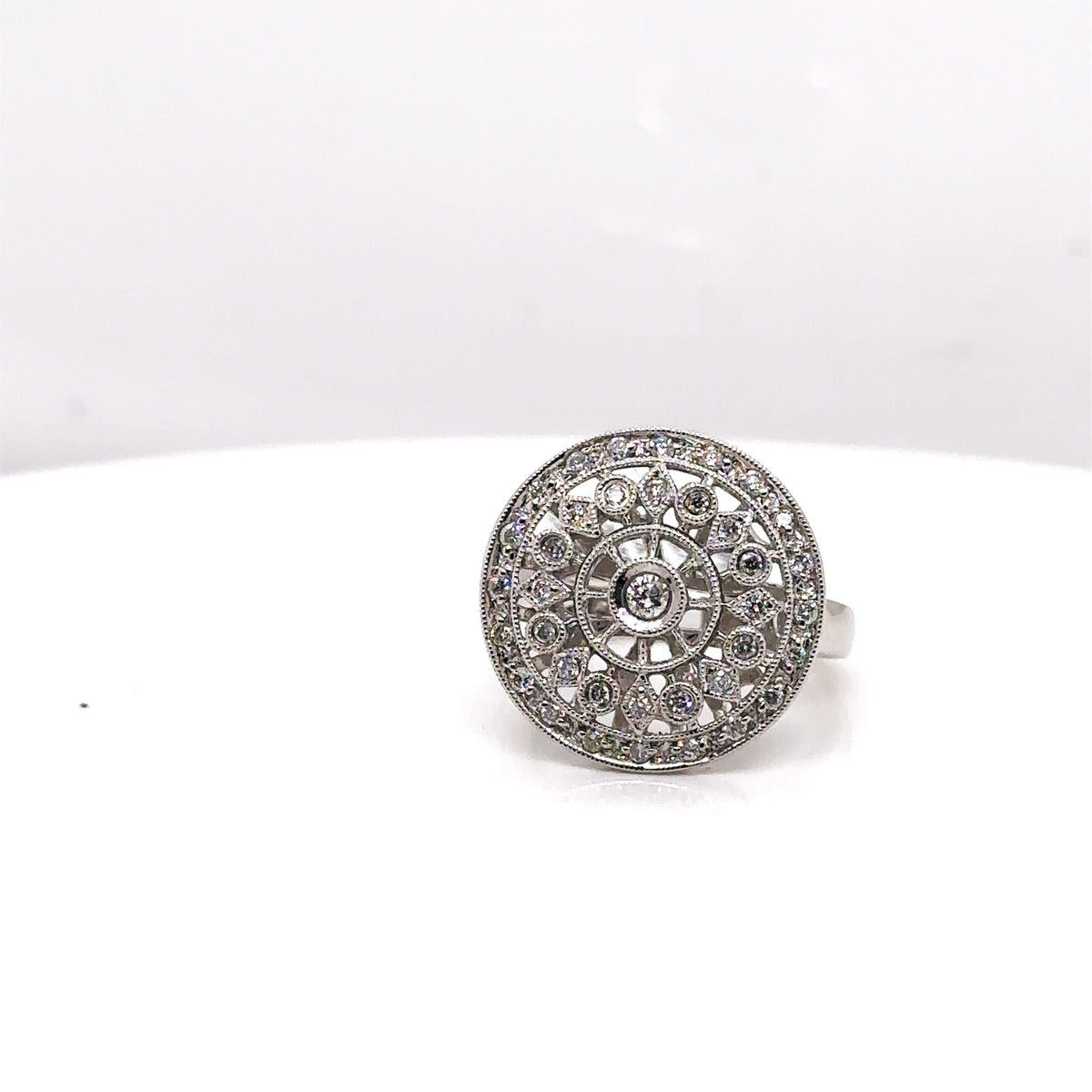 14K White Gold 0.75 CT Diamond Ladies Ring, 5.6gm, Size 4.5 , S100941