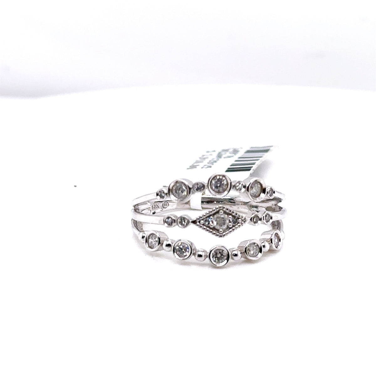 14k White Gold 0.50 CT Diamond Movado Ladies Band, 3.5gm, Size 7, S14978