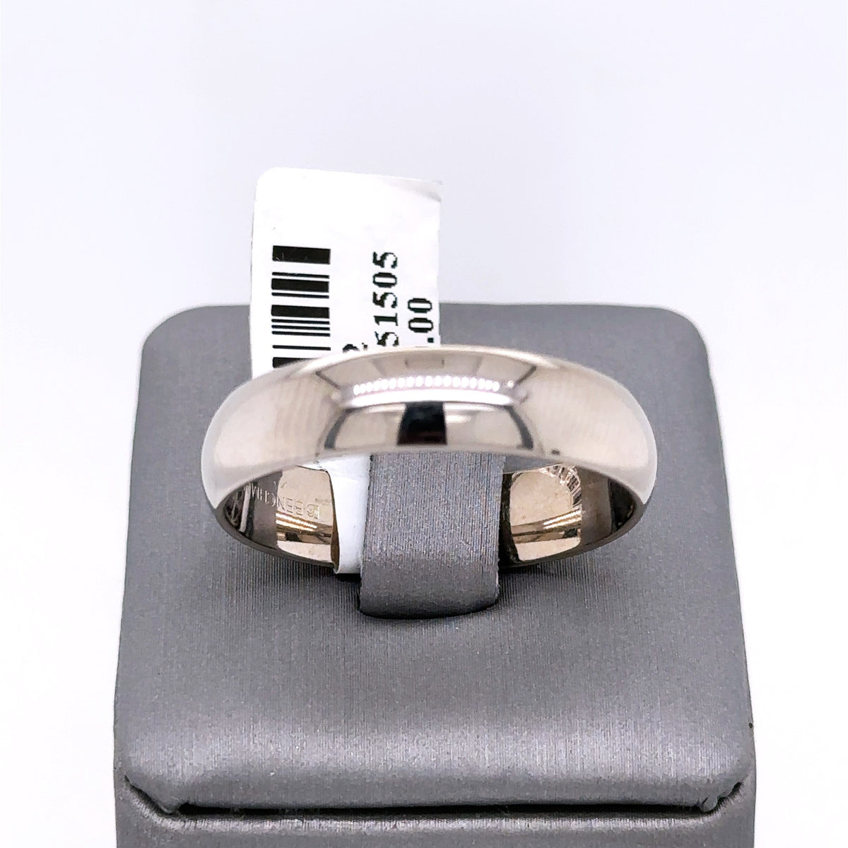 Benchmark 10k White Gold Comfort Fit Band, 7.5gm, Size 13, 6mm, S103692