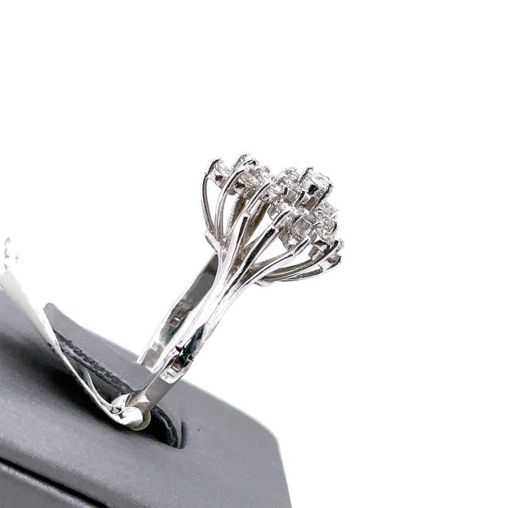 14k White Gold 1.00 CT Diamond Cluster Ladies Ring, 4.0g, Size 5.5, S103433
