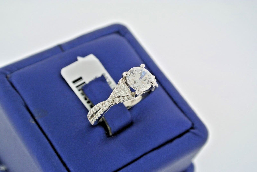 Scott Kay 14k White Gold 1.50CT Round & Trillion Cut Diamond Ring ,S13598