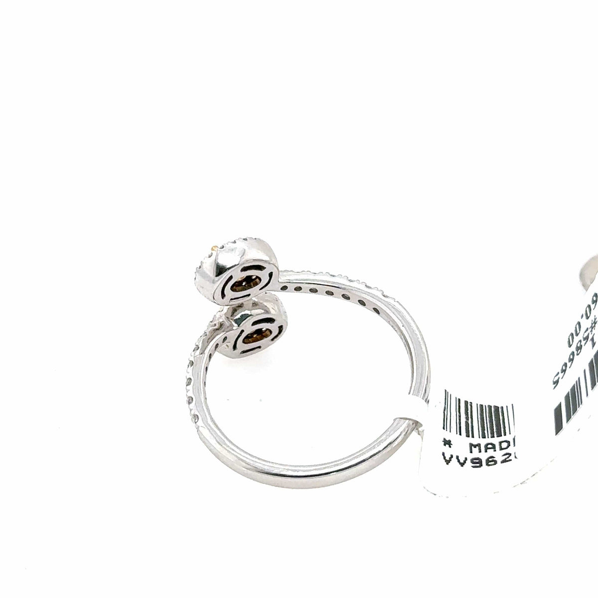 14k White Gold 1.00CT Diamond Ladies bypass Ring, 3.4G, Size 7.25  S107471
