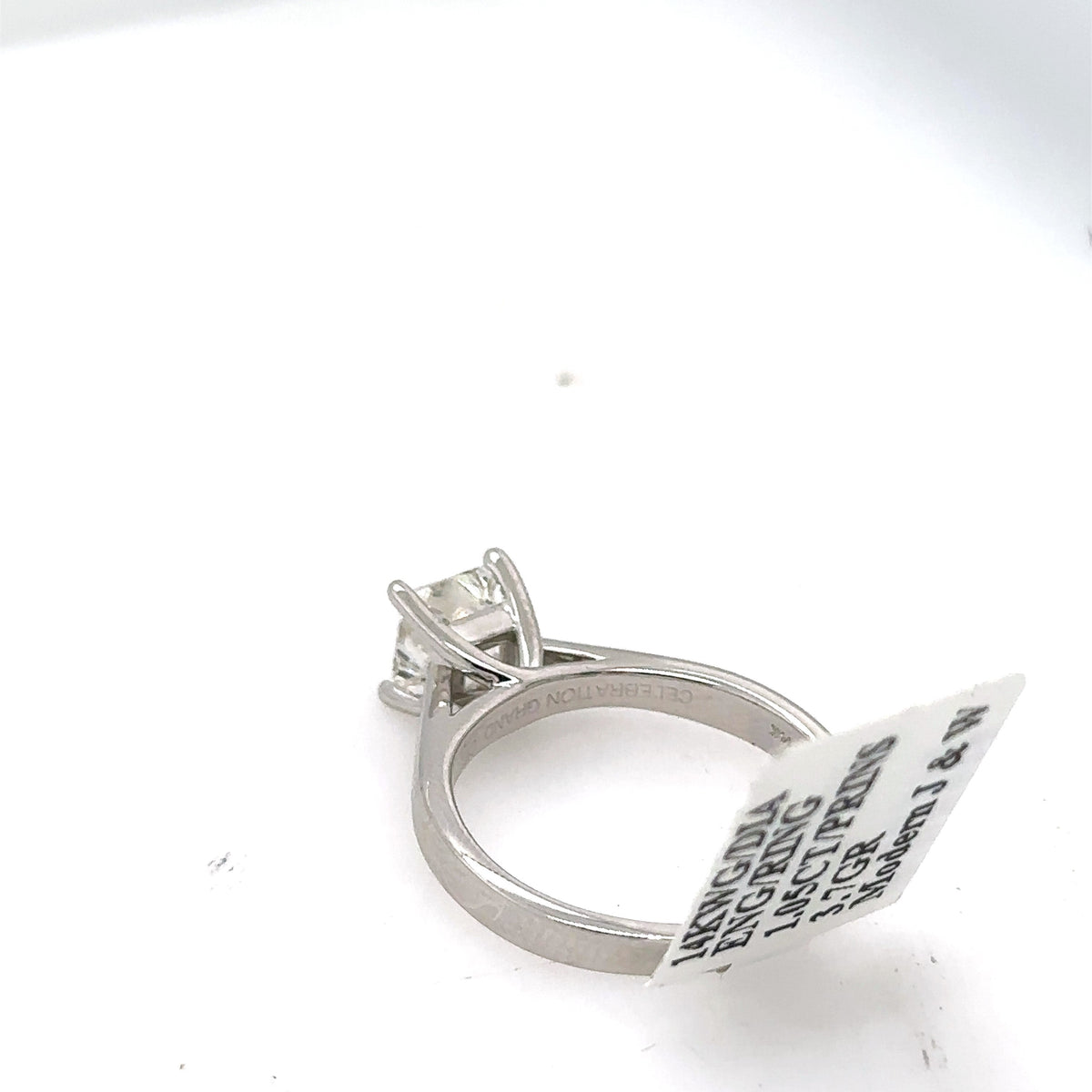 14k White Gold 1.05CT Princess Cut Diamond Engagement Ring 3.7gm Size 7 S107490