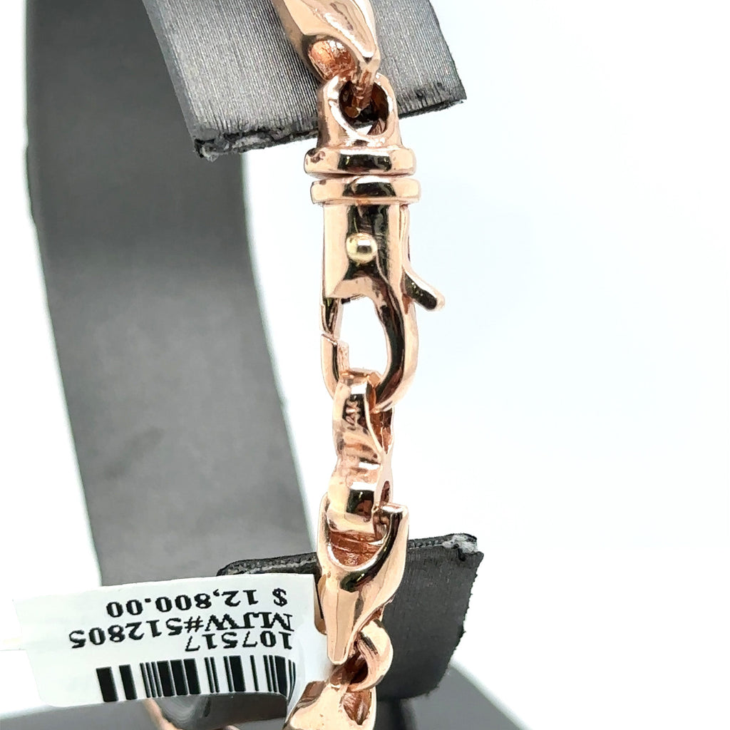 14k Rose Gold Men's Fancy Bracelet, 27.2gm, 8.5mm, 8.5", S107517