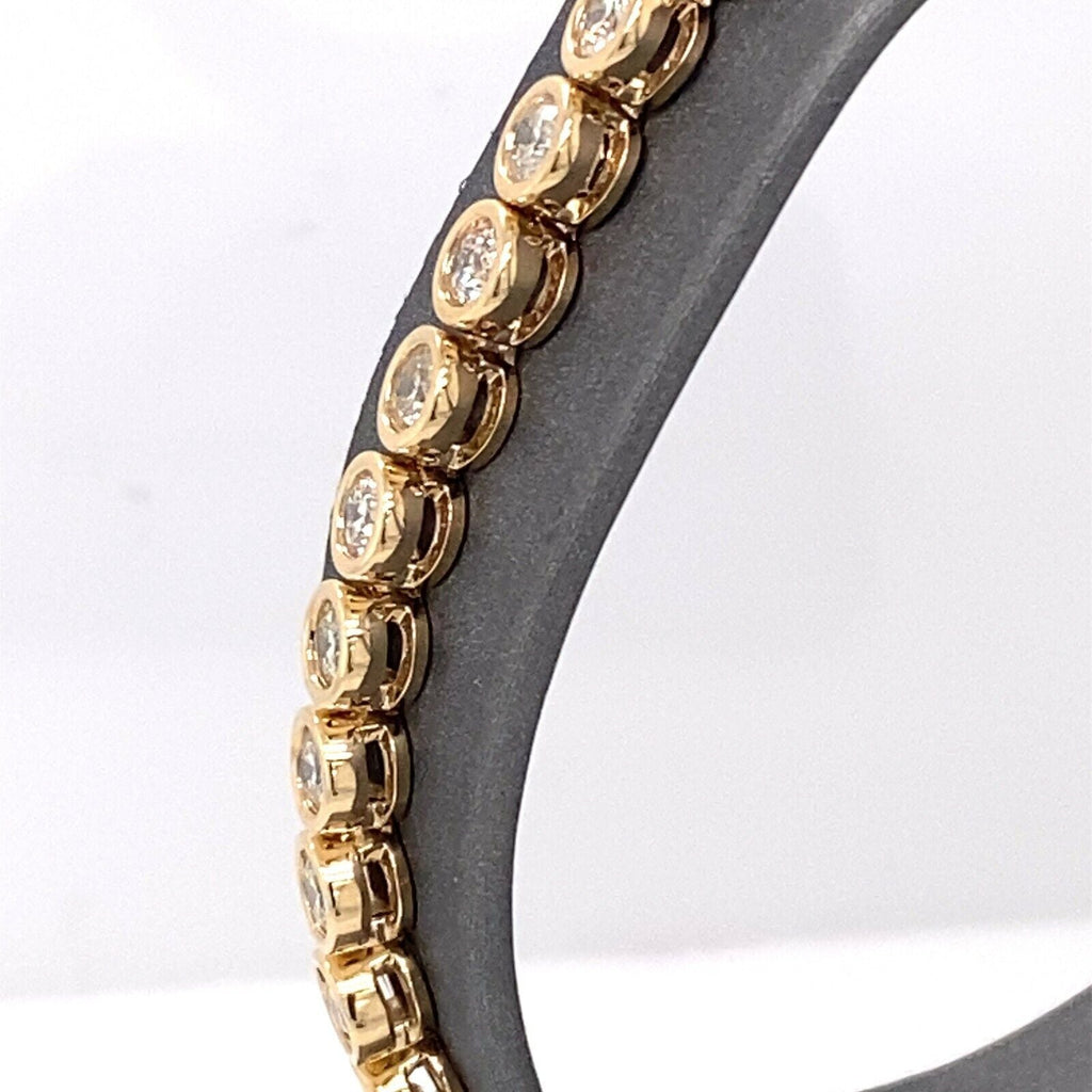 14k Yellow Gold 6.00 CT Diamond Tennis Bracelet, 16.3g, 7.5 Inches, S15077