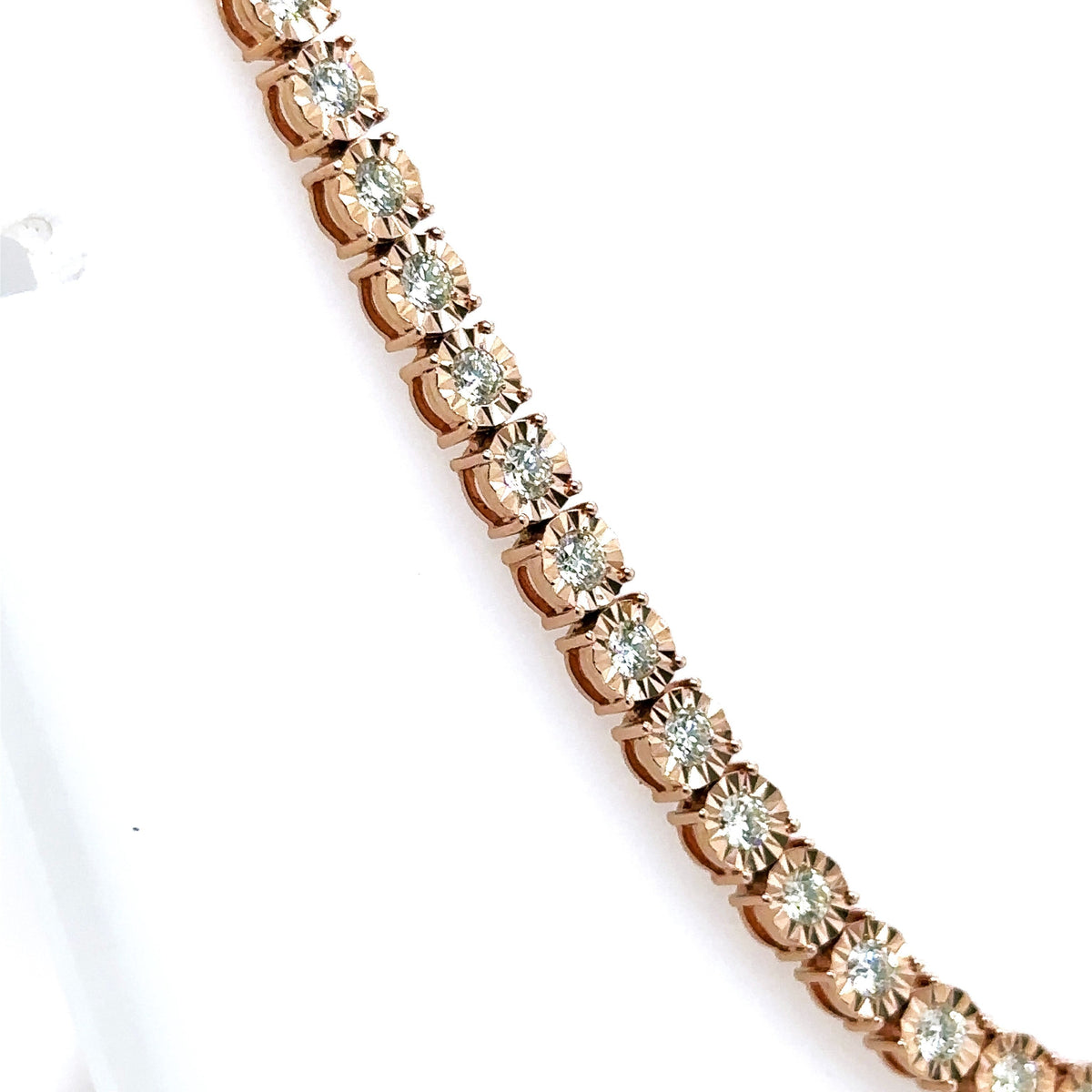 14k Rose Gold 8.00CT Diamond Tennis Necklace, 20", 31.2G S107475