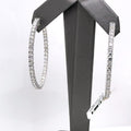14k White Gold 6.45 CT Diamond Inside Out Hoop Earrings, 13.6gm, S107567