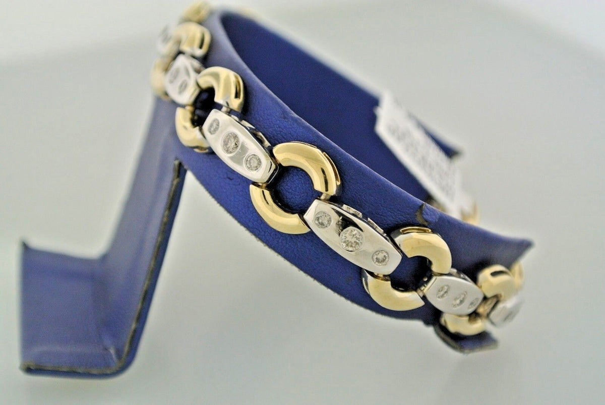 14k Two Tone Gold 1.00 CT Diamond Ladies Bracelet, 21.9m, 7.5", S104253