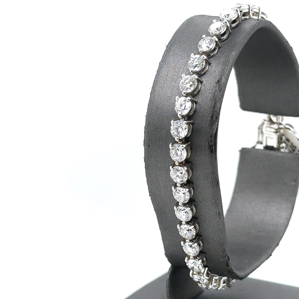 14k White Gold 9.65CT Diamond Tennis Ladies Bracelet, 9.4g, 7", S14871