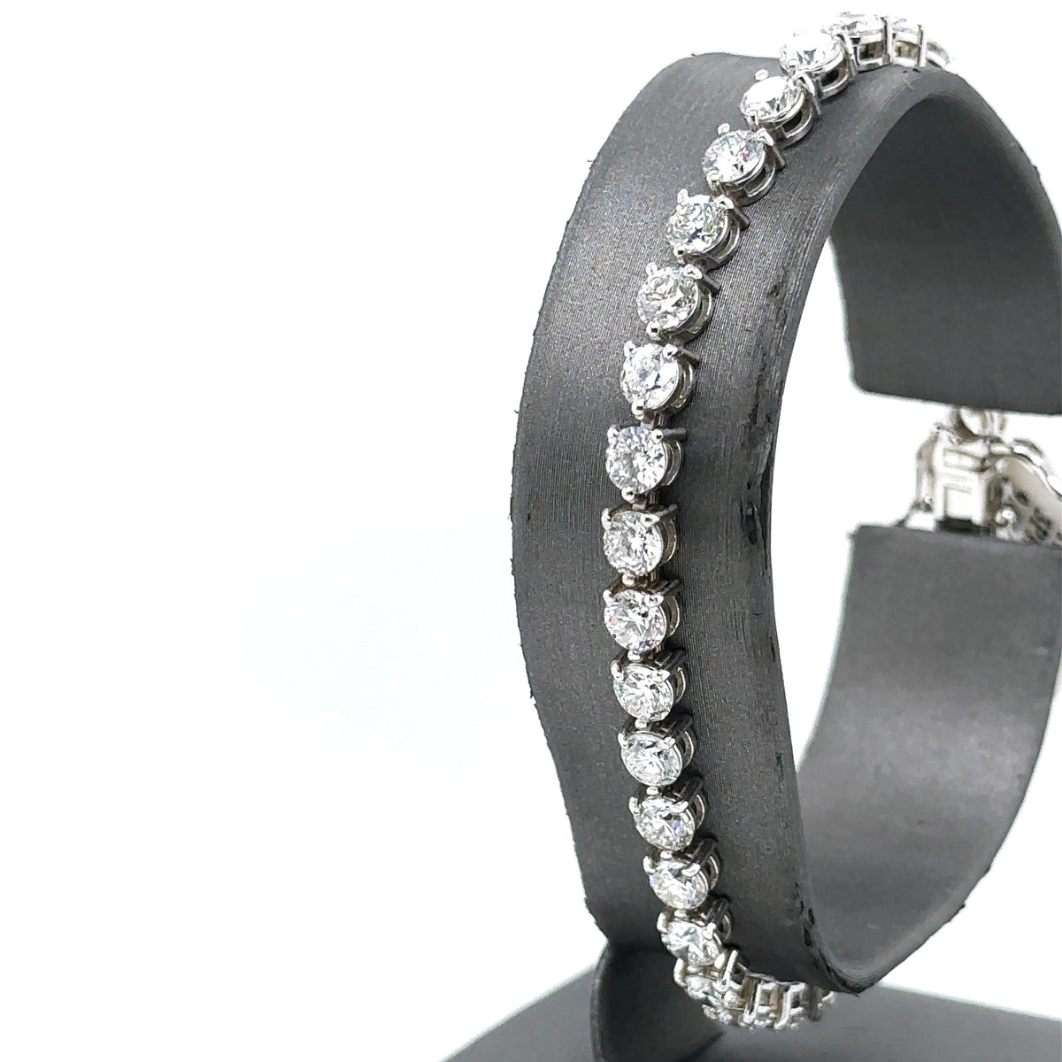 14k White Gold 9.65CT Diamond Tennis Ladies Bracelet, 9.4g, 7", S14871