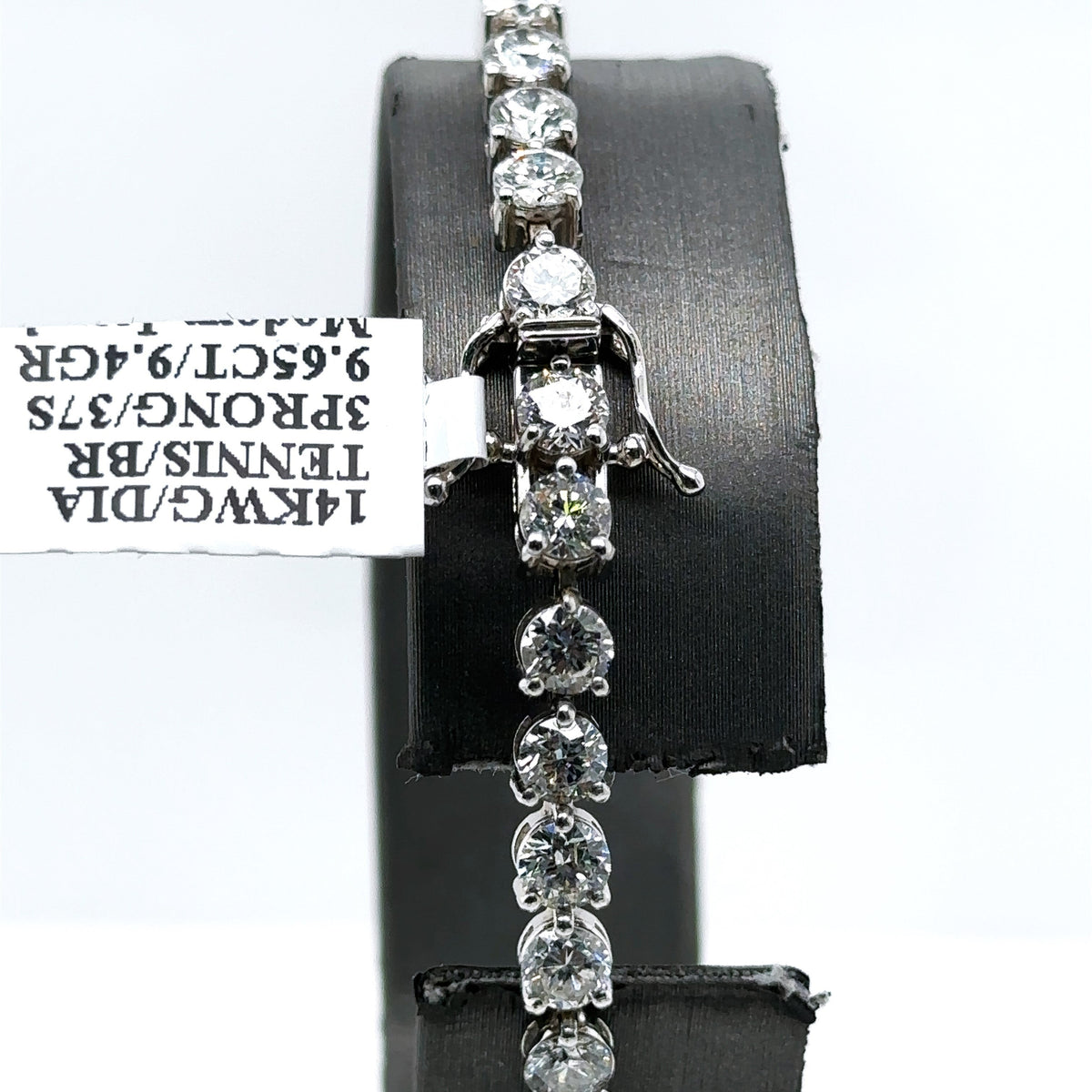 14k White Gold 9.65CT Diamond Tennis Ladies Bracelet, 9.4g, 7", S14871