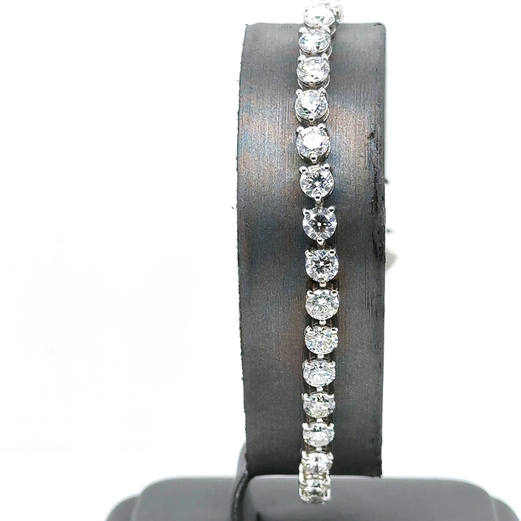 14k White Gold 9.65CT Diamond Tennis Ladies Bracelet, 9.4g, 7", S14871