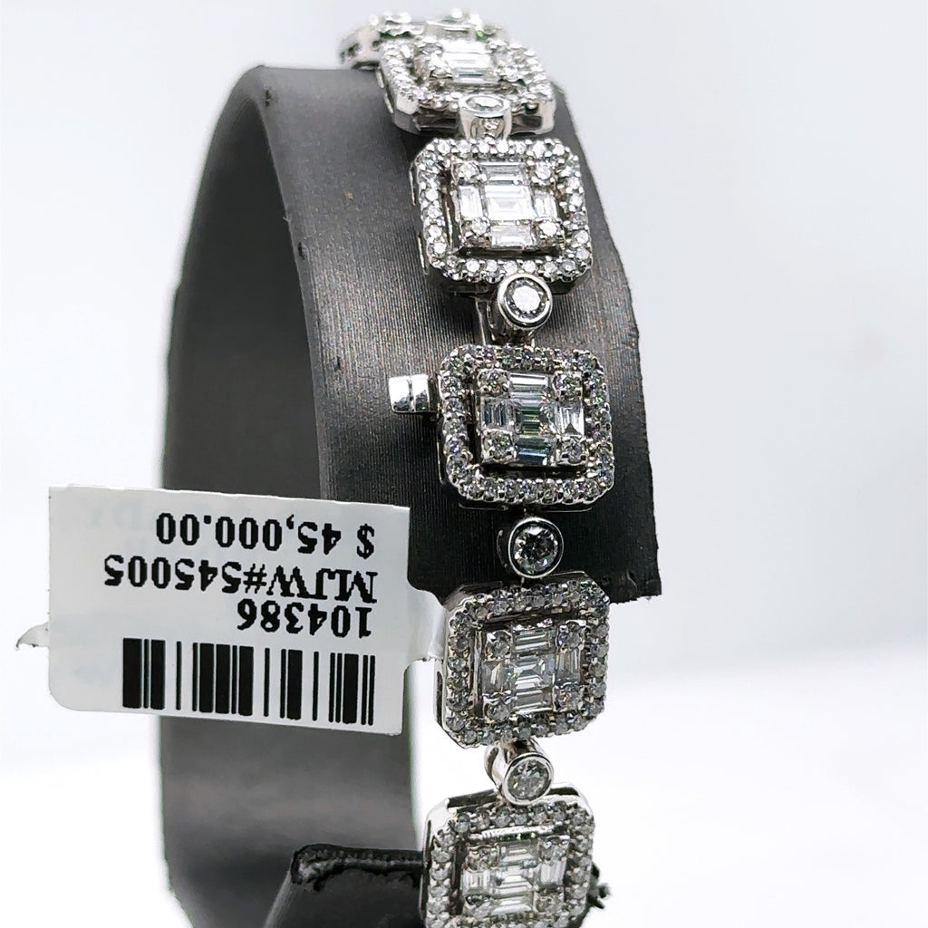 18K White Gold 7.00CT Diamonds Ladies Bracelet, 18.8G, 7", S104386