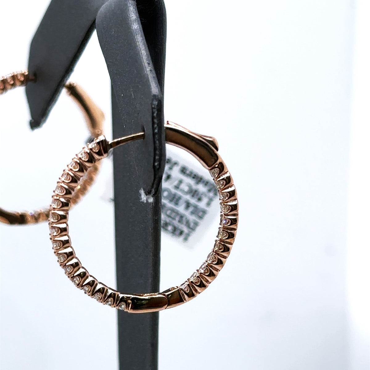 14k Rose Gold 1.50CT Diamond Inside Out Hoop Earrings, 4.6g, S15965