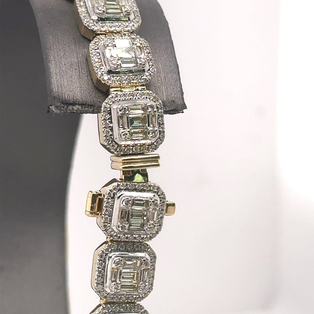 14k Yellow Gold 10.00CT Baguette Diamond Tennis Bracelet, 8", S107666