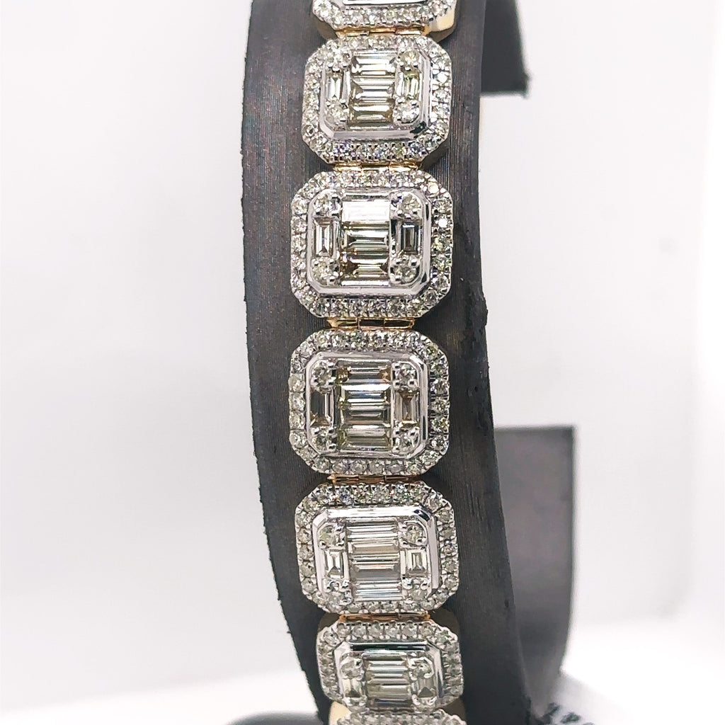 14k Yellow Gold 10.00CT Baguette Diamond Tennis Bracelet, 8", S107666