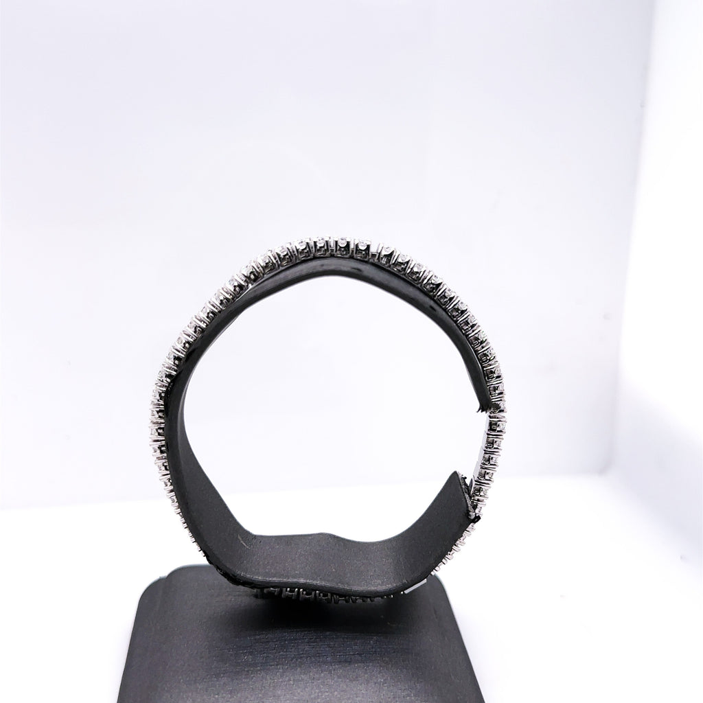 14k White Gold 3.25CT Diamond Ladies Stretched Bangle Bracelet, 8.4g, S107686