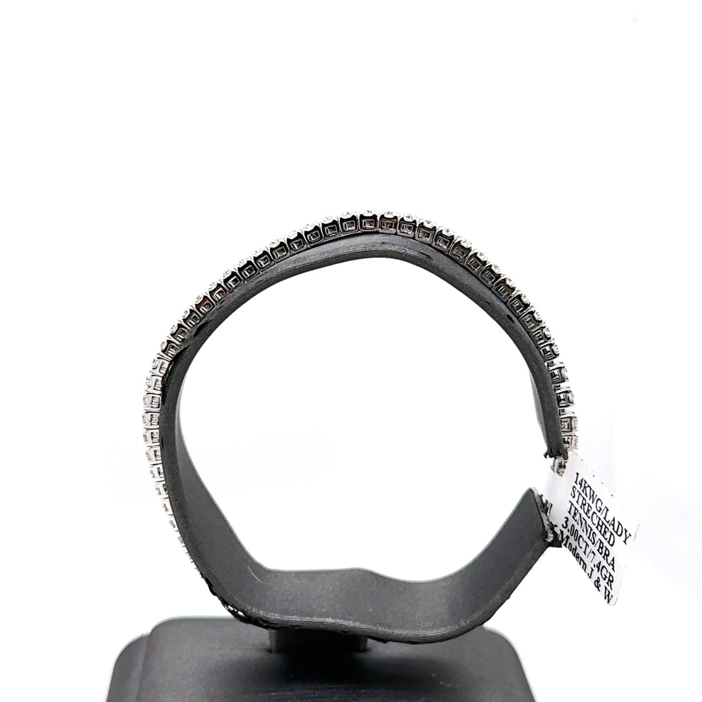 14k White Gold 2.75CT Diamond Tennis Ladies Stretched Bracelet, 7.4g,  S107321
