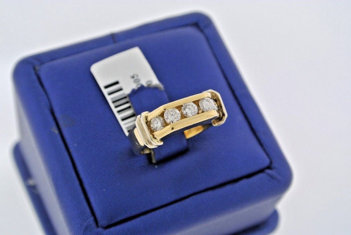 14k Yellow Gold 0.75 CT Diamond Men's Band, 7.5gm, Size 6.5