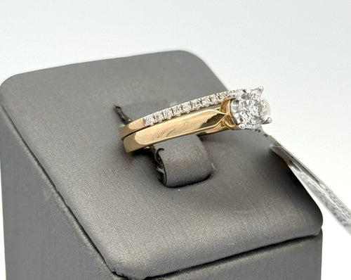 10k Yellow Gold 0.50 CT Diamond Wedding & Engagement Ring Set, 3.9g, S16543