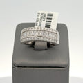 14k White Gold 2.25CT Emerald Diamond Wedding Band 9.4g Size 10 S108279