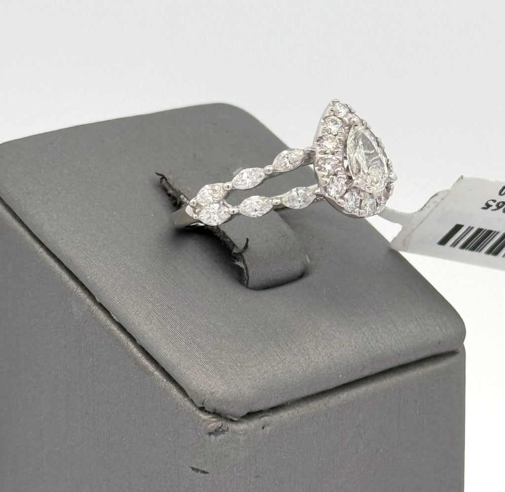 10k White Gold 1.85CT Pear Shape Diamond Engagement Ring, 4.0gm, S16554