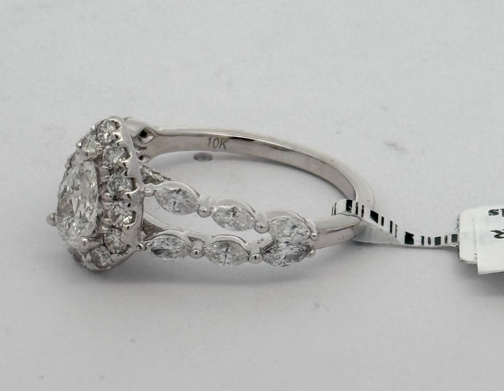10k White Gold 1.85CT Pear Shape Diamond Engagement Ring, 4.0gm, S16554