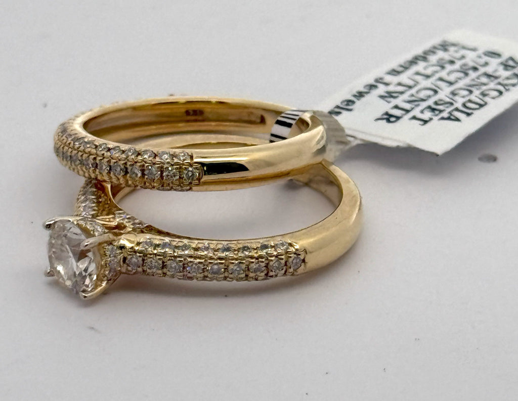14k Yellow Gold 2.50CT Diamond Engagement Ring Set, Size 6.75, S16555