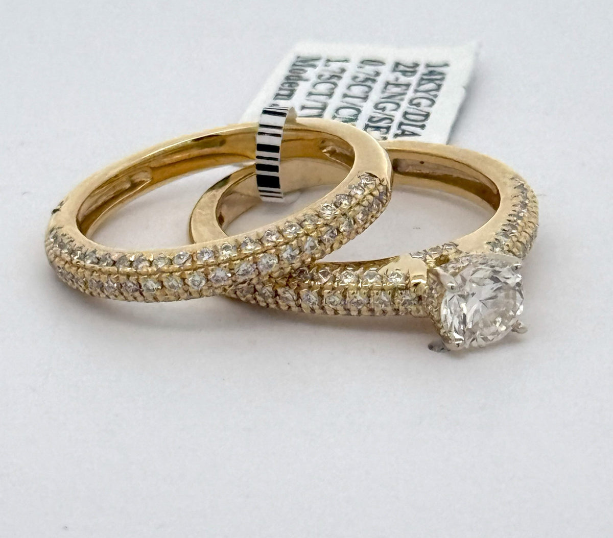 14k Yellow Gold 2.50CT Diamond Engagement Ring Set, Size 6.75, S16555